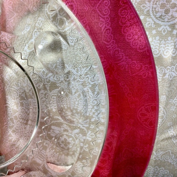 Vintage Colony Red Thumbprint Glass 13” Platter - Picture 2 of 5